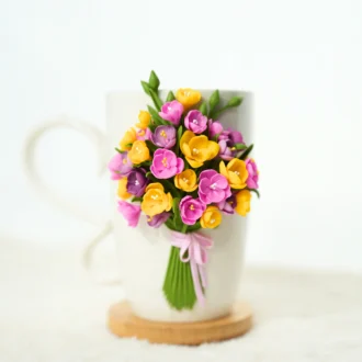 Cană ceramică buchet de frezii
